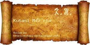 Kutasi Márta névjegykártya