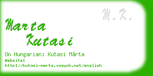 marta kutasi business card