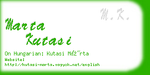 marta kutasi business card